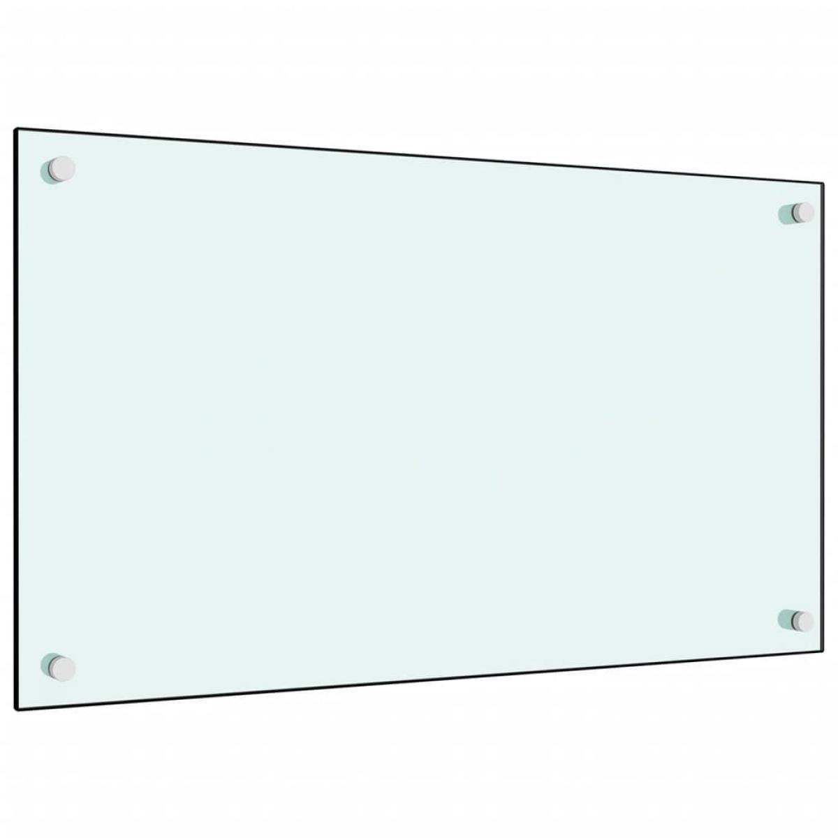 Protección salpicaduras cocina vidrio templado blanco 70x40 cm