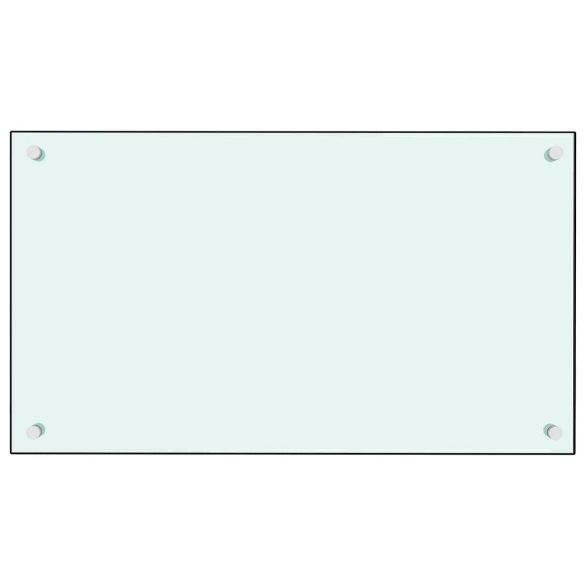 Protección salpicaduras cocina vidrio templado blanco 70x40 cm