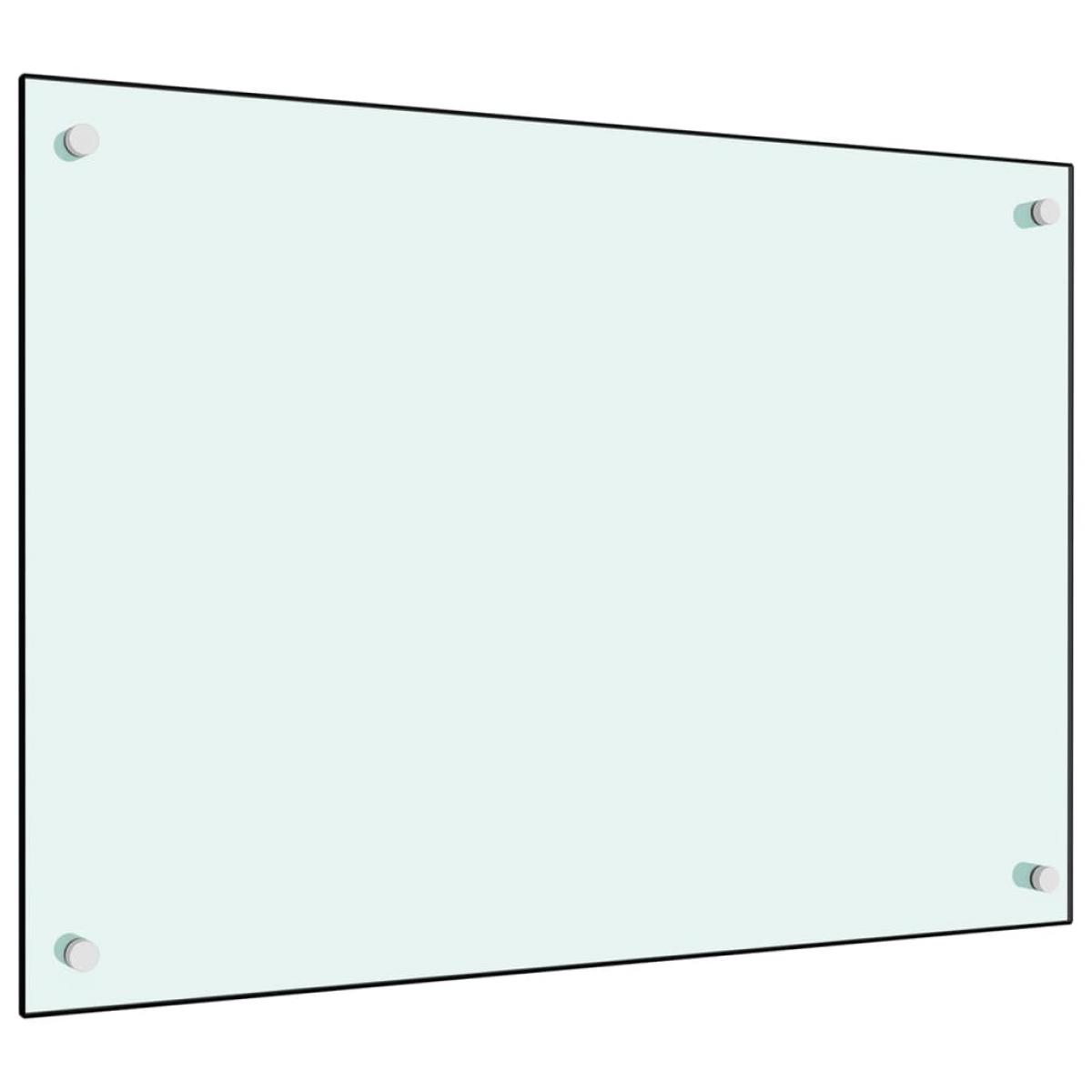 Protección salpicaduras cocina vidrio templado blanco 70x50 cm