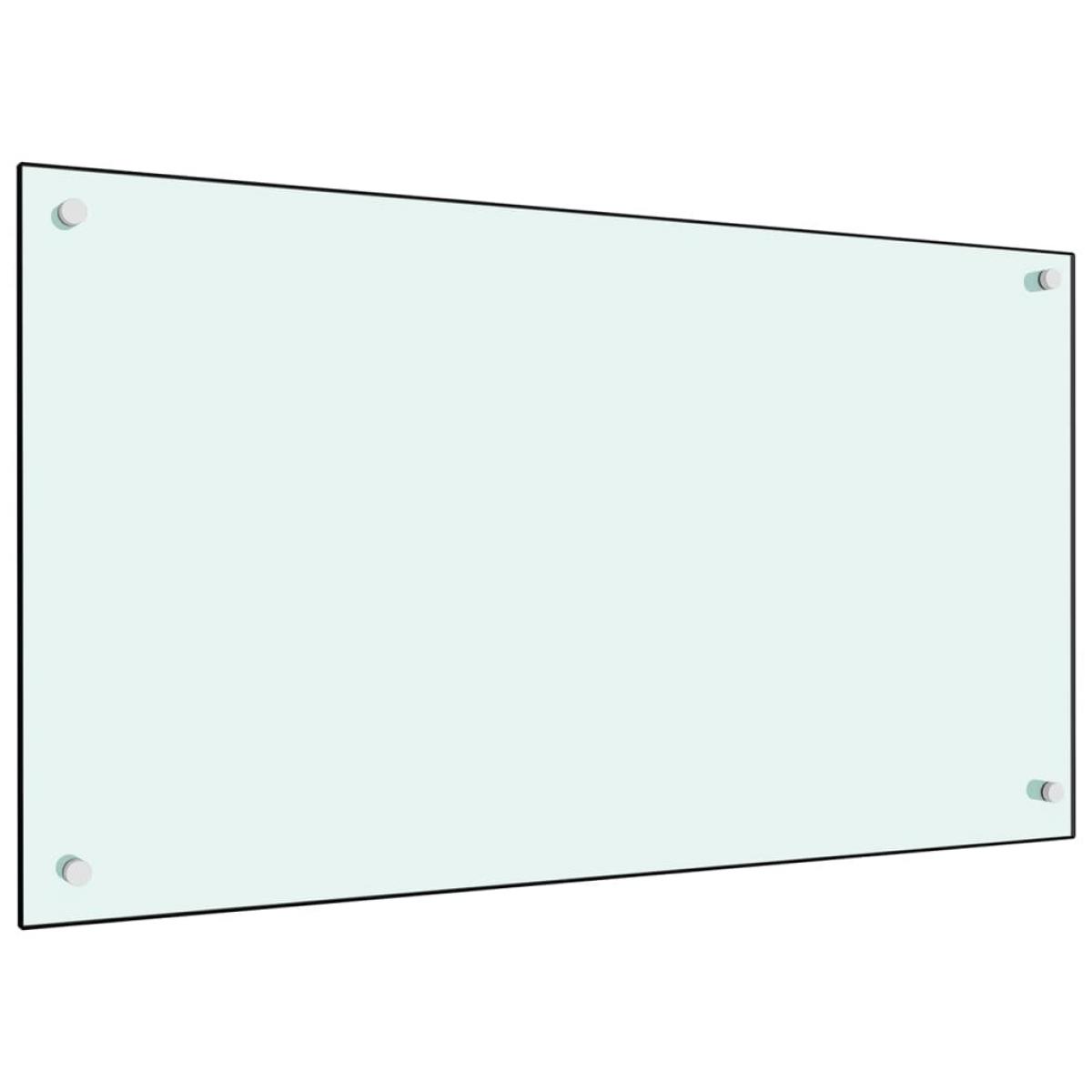 Protección salpicaduras cocina vidrio templado blanco 90x50 cm