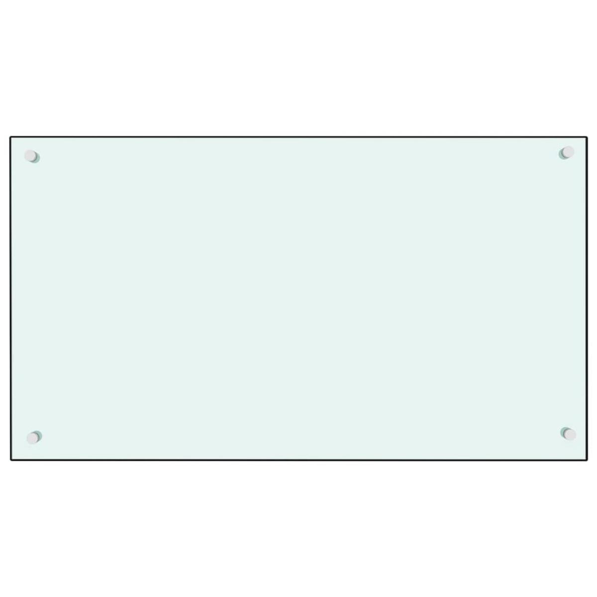 Protección salpicaduras cocina vidrio templado blanco 90x50 cm