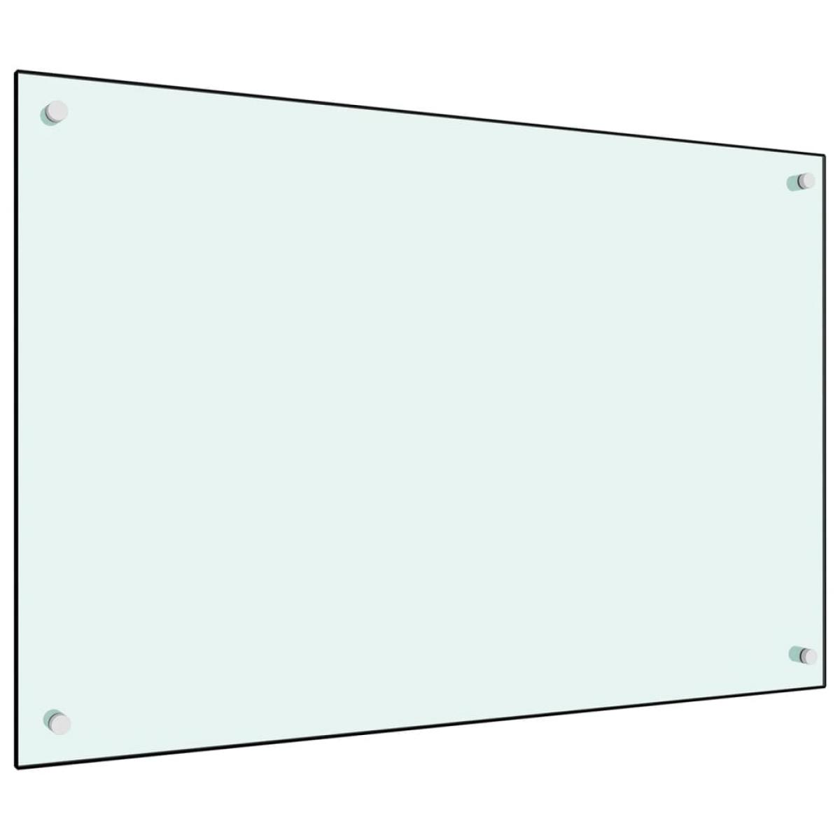 Protección salpicaduras cocina vidrio templado blanco 90x60 cm