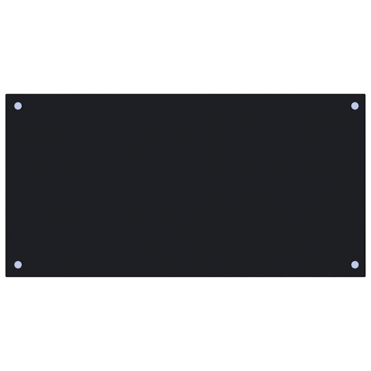 Protección salpicaduras cocina vidrio templado negro 80x40 cm