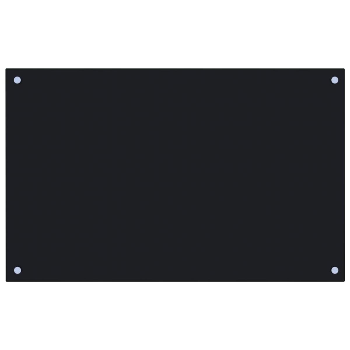 Protección salpicaduras cocina vidrio templado negro 80x50 cm