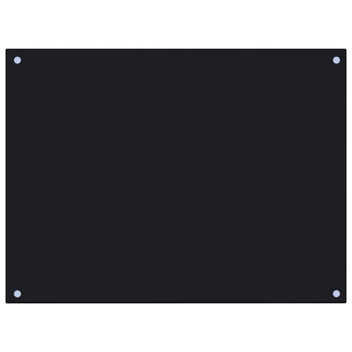 Protección salpicaduras cocina vidrio templado negro 80x60 cm