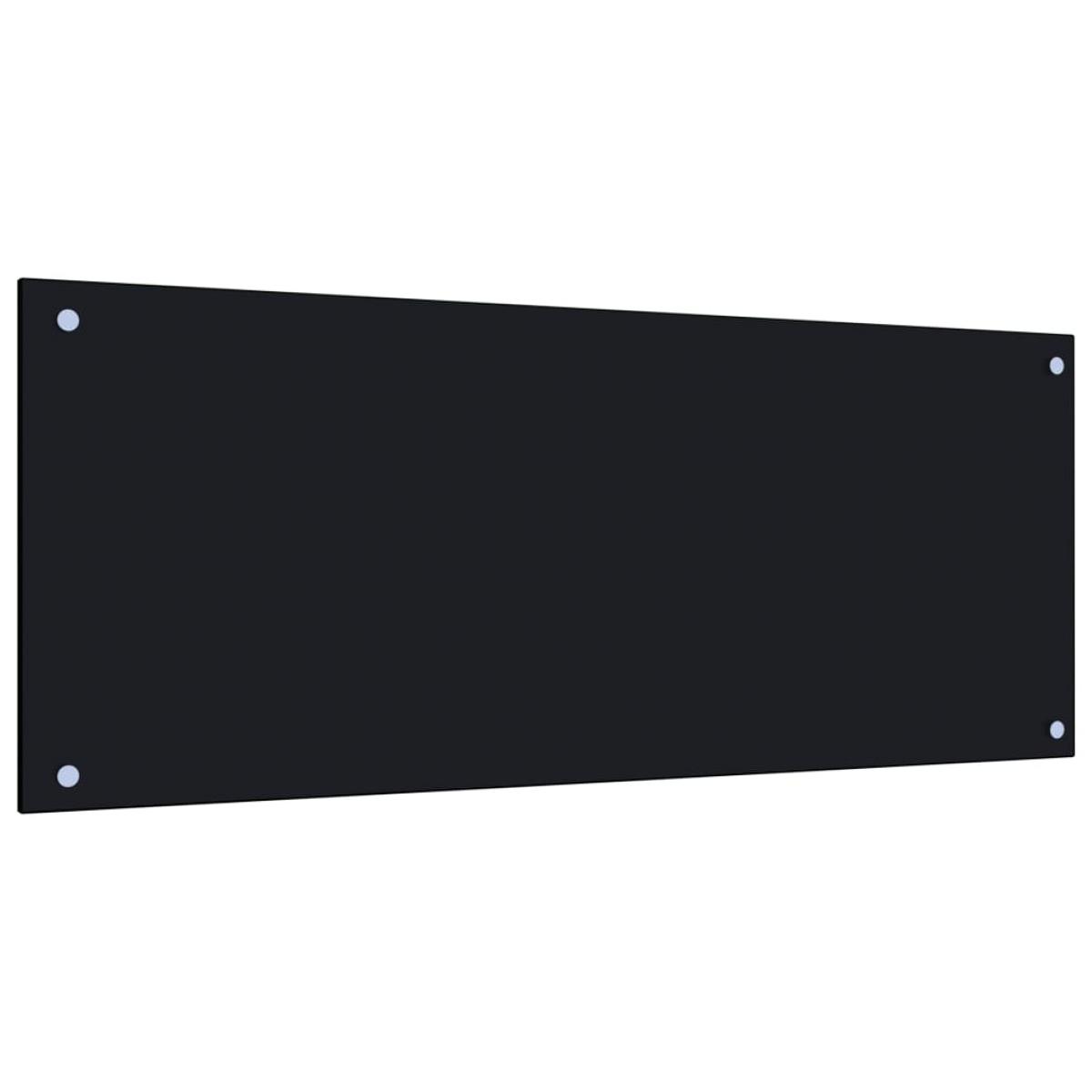 Protección salpicaduras cocina vidrio templado negro 100x40 cm