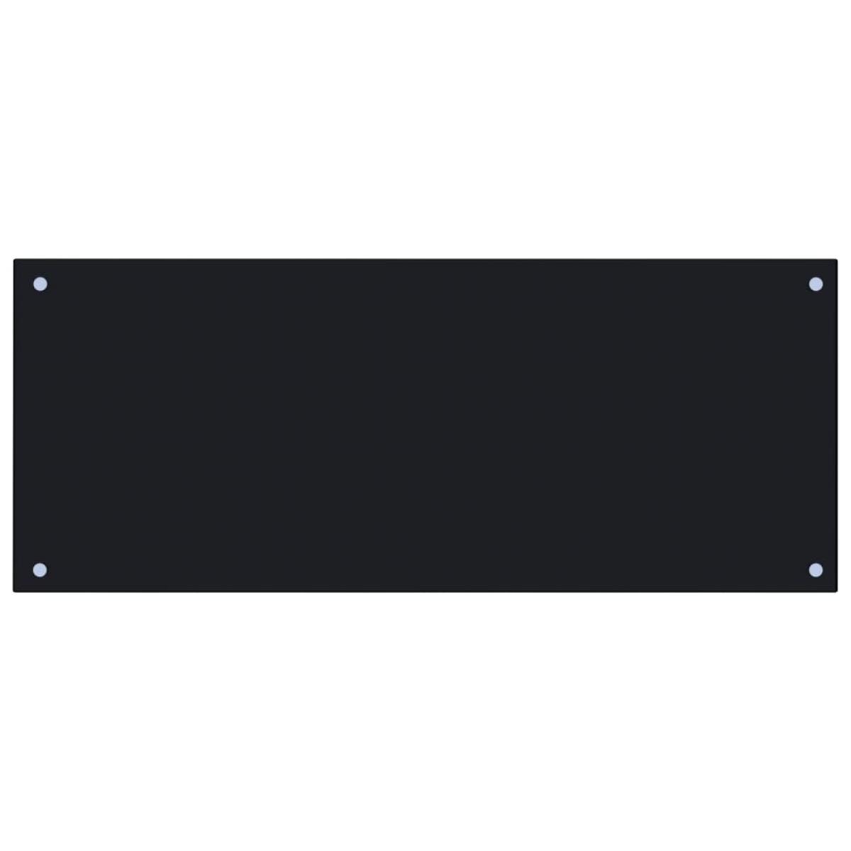 Protección salpicaduras cocina vidrio templado negro 100x40 cm