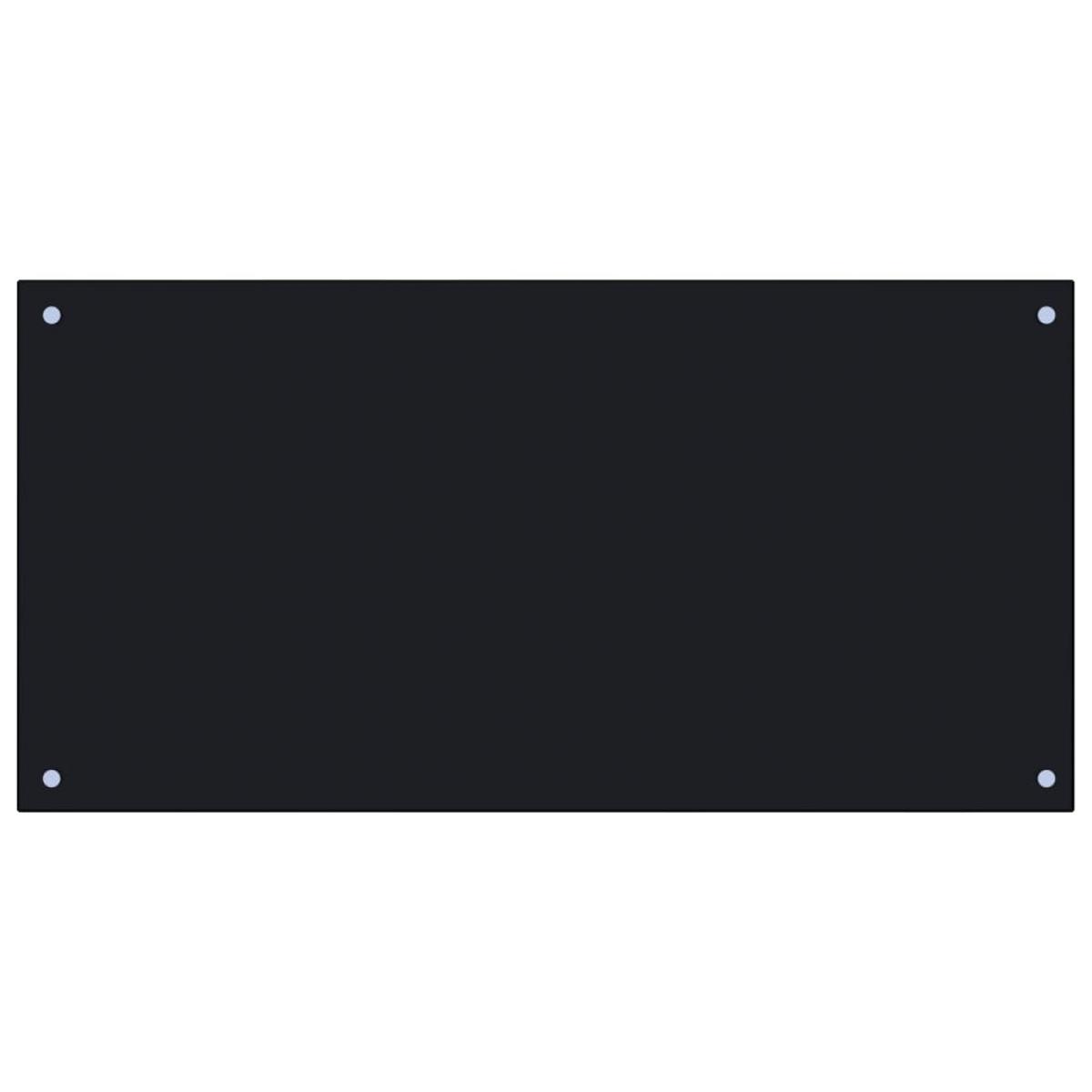 Protección salpicaduras cocina vidrio templado negro 100x50 cm