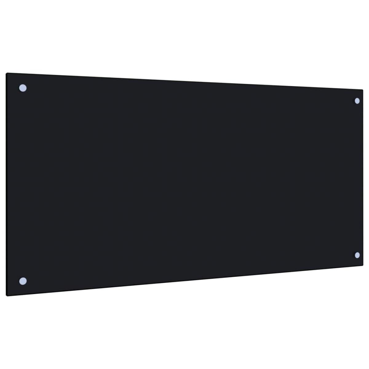 Protección salpicaduras cocina vidrio templado negro 100x50 cm