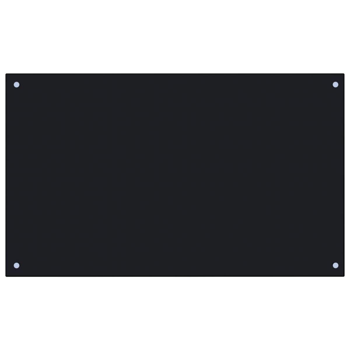 Protección salpicaduras cocina vidrio templado negro 100x60 cm