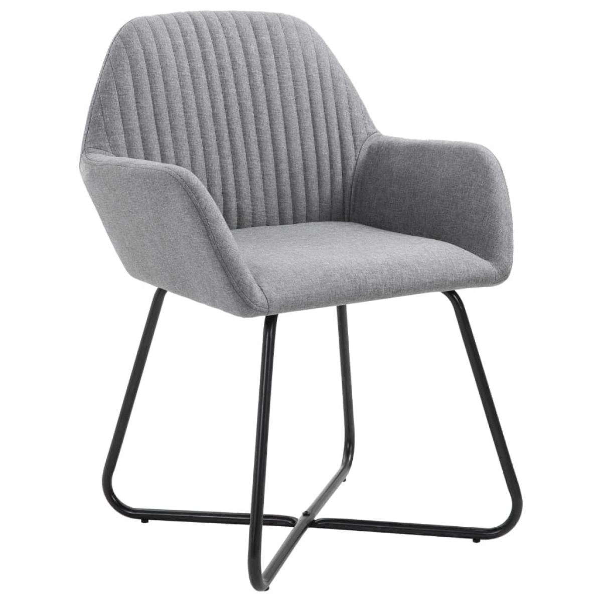 Sillas de comedor giratorias 2 unidades tela gris claro