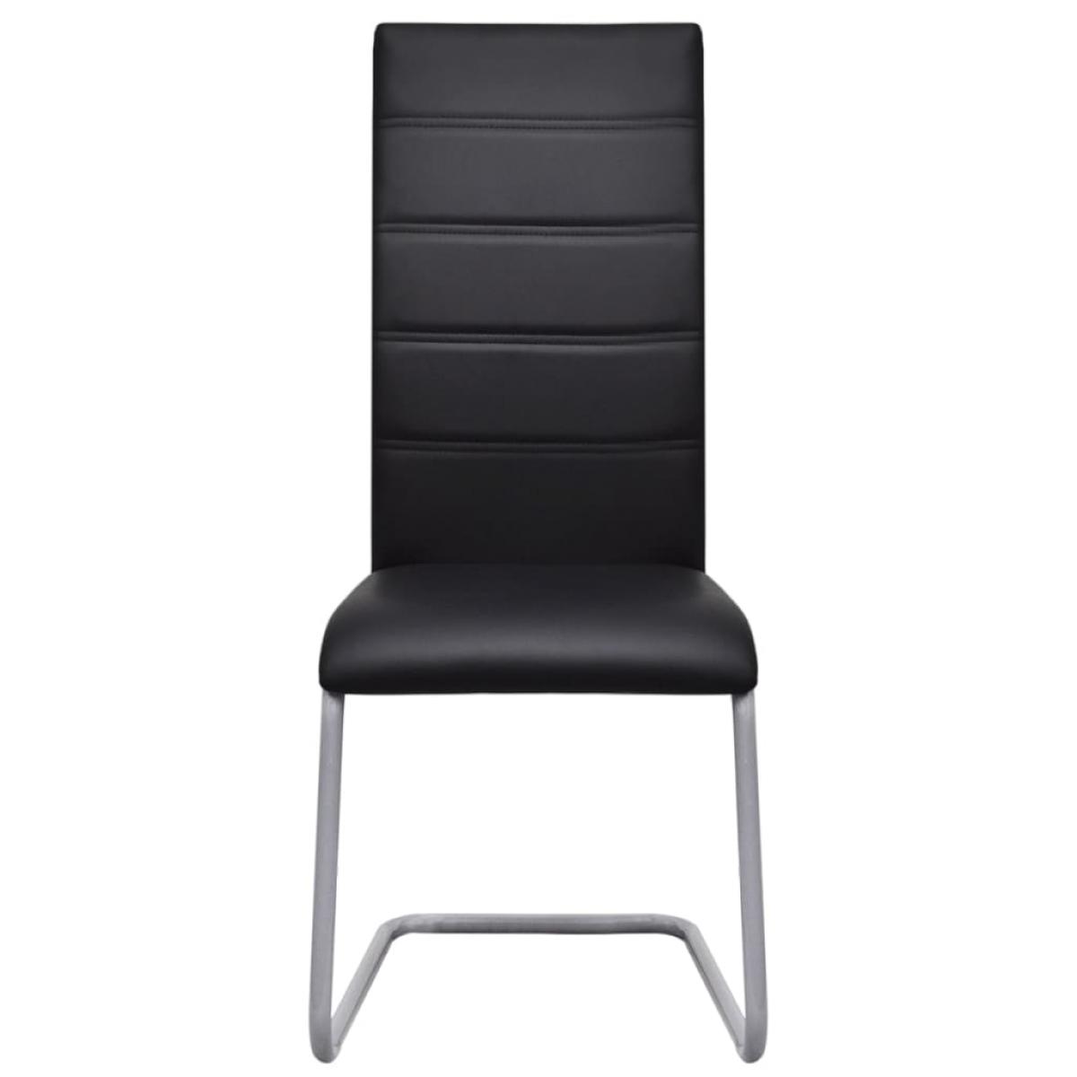 Sillas de comedor voladizas 6 unidades cuero sintético negro
