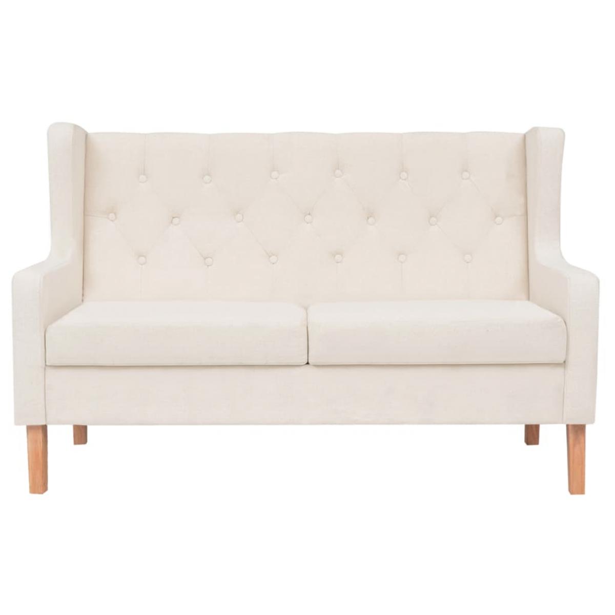 Conjunto de sofás 3 piezas tela blanco crema