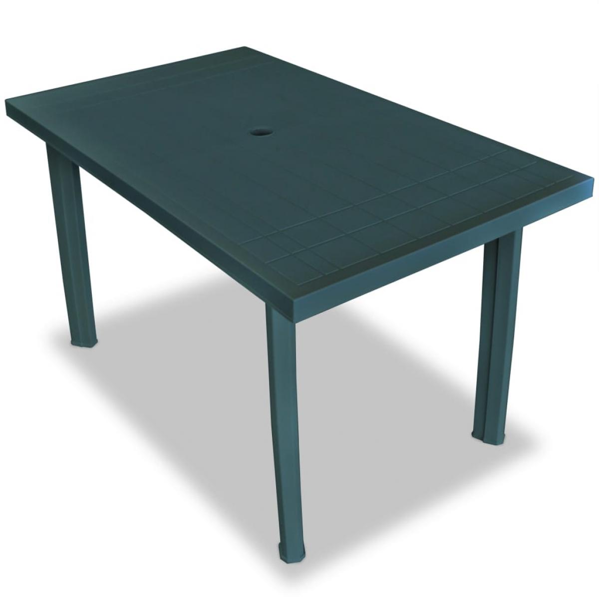 Juego de comedor de jardín 5 piezas plástico verde
