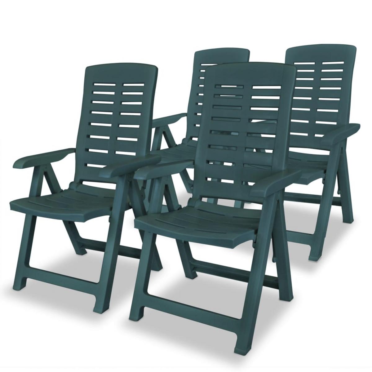 Juego de comedor de jardín 5 piezas plástico verde