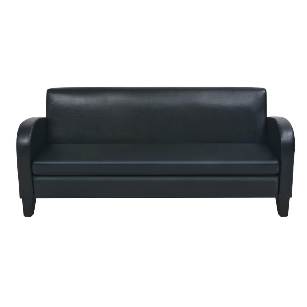 Conjunto de sofás 2 piezas cuero sintético negro