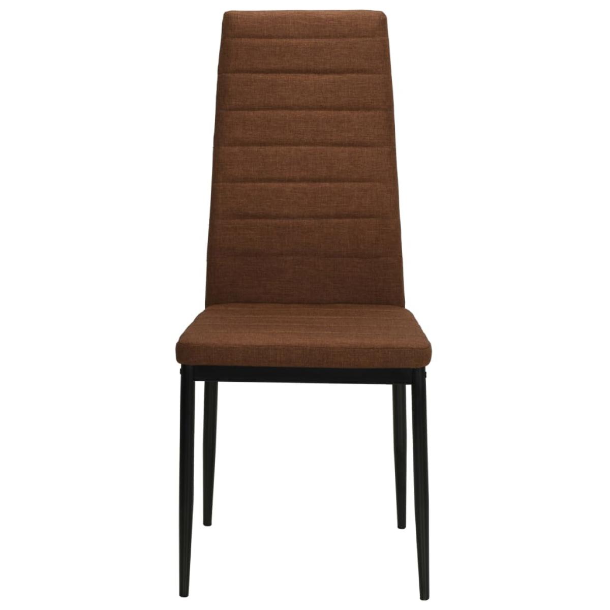Sillas de comedor 6 unidades tela marrón