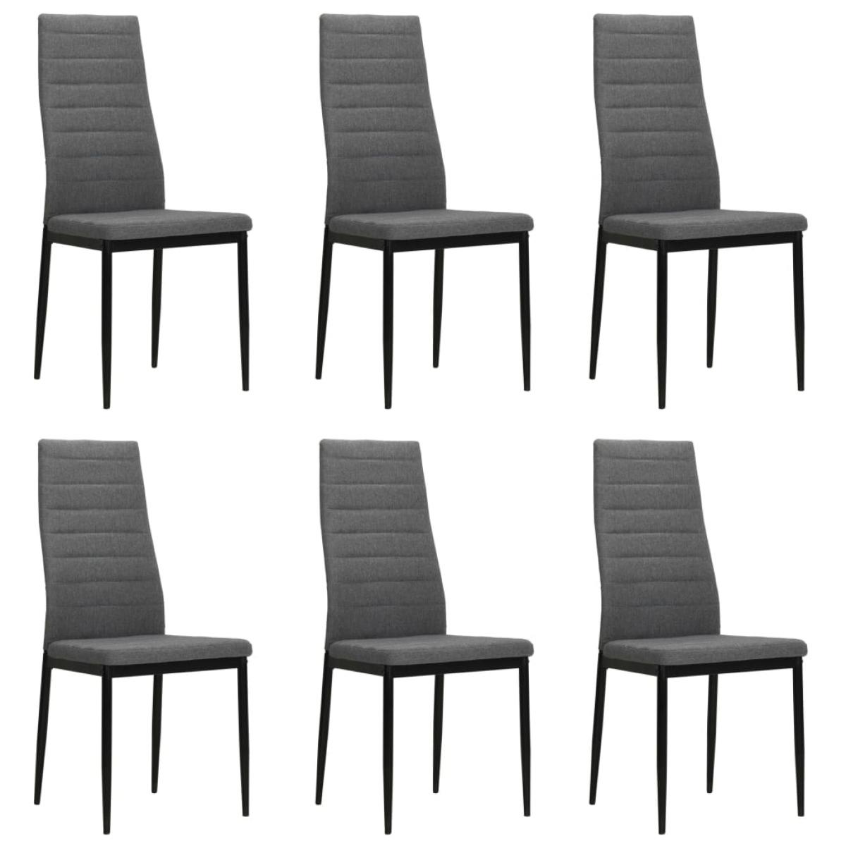 Sillas de comedor 6 unidades tela gris claro