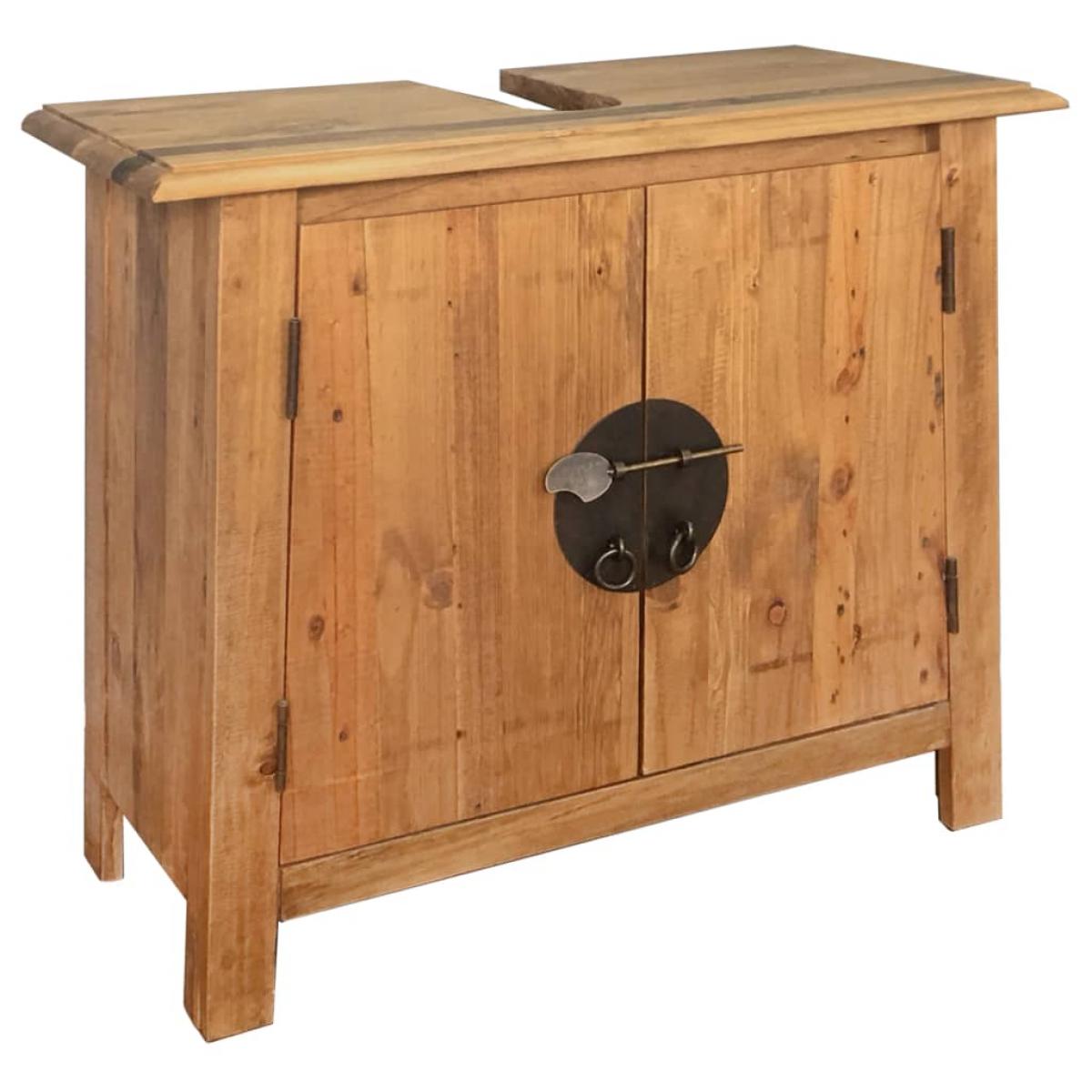 Conjunto de muebles de baño 5 piezas madera maciza de pino