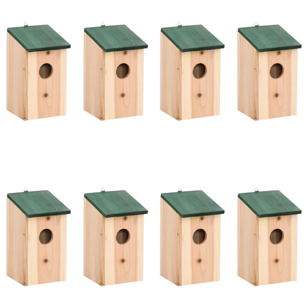 Casa para pájaros 8 unidades madera 12x12x22 cm