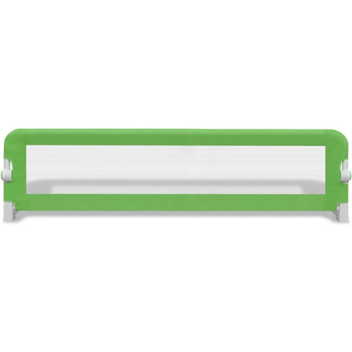Barandilla de seguridad cama de niño 2 uds verde 150x42 cm