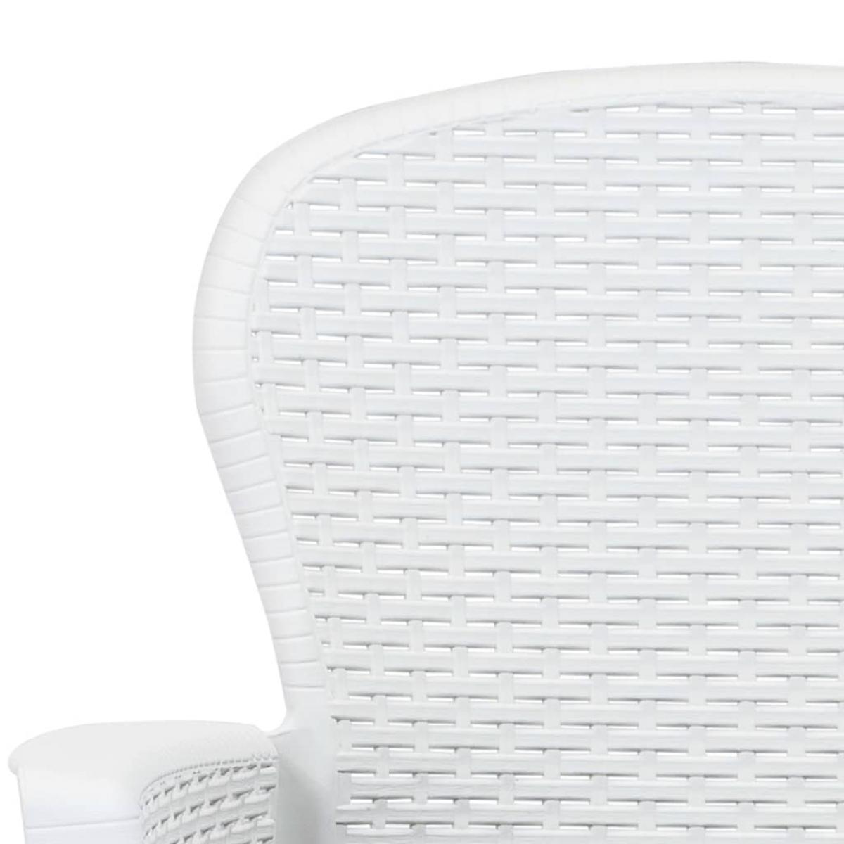 Mesa y sillas de jardín 5 piezas plástico blanco aspecto ratán