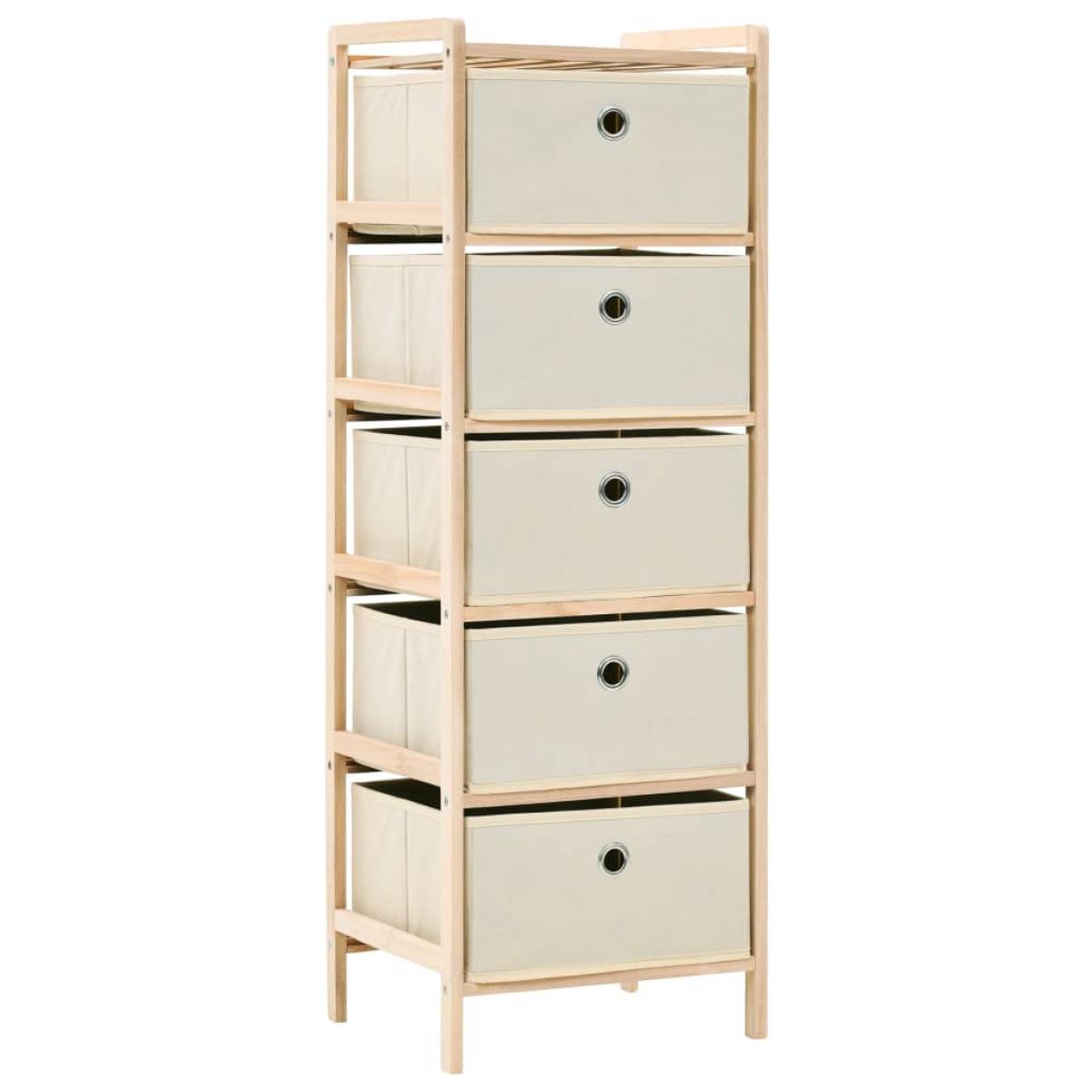 Estantes con 5 cestas de tela 2 unidades madera de cedro beige