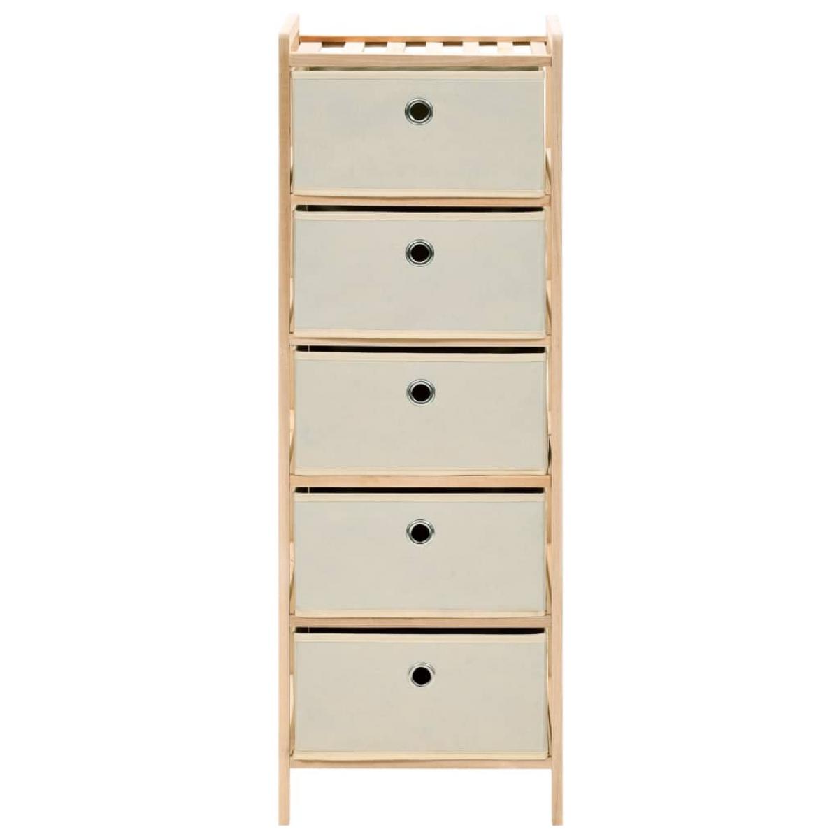 Estantes con 5 cestas de tela 2 unidades madera de cedro beige