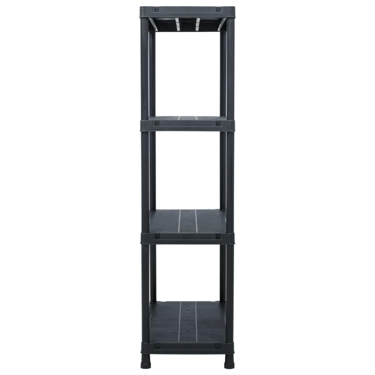 Estantería de plástico 5 unidades 60x30x138 cm negro