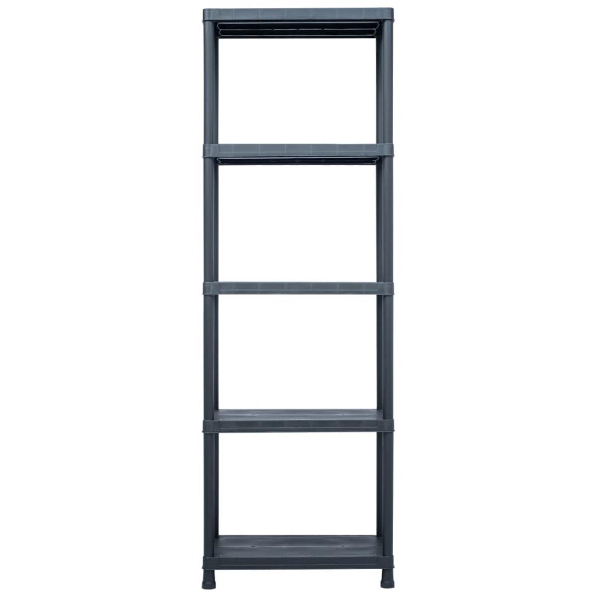 Estantería de plástico 5 unidades 125 kg 60x30x180 cm negro