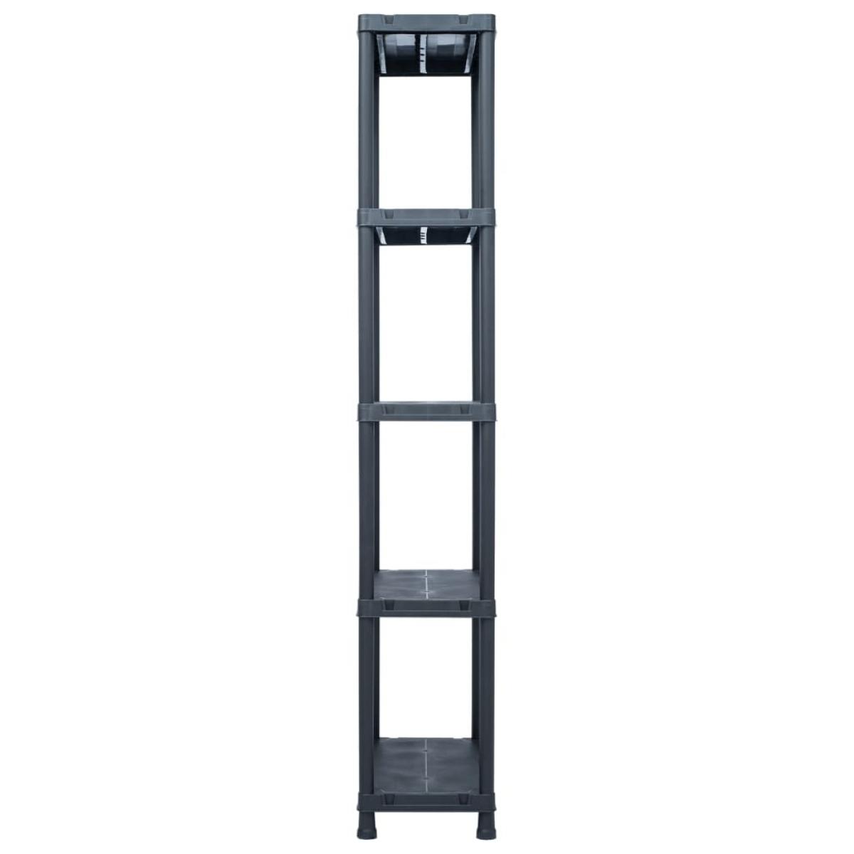 Estantería de plástico 5 unidades 125 kg 60x30x180 cm negro