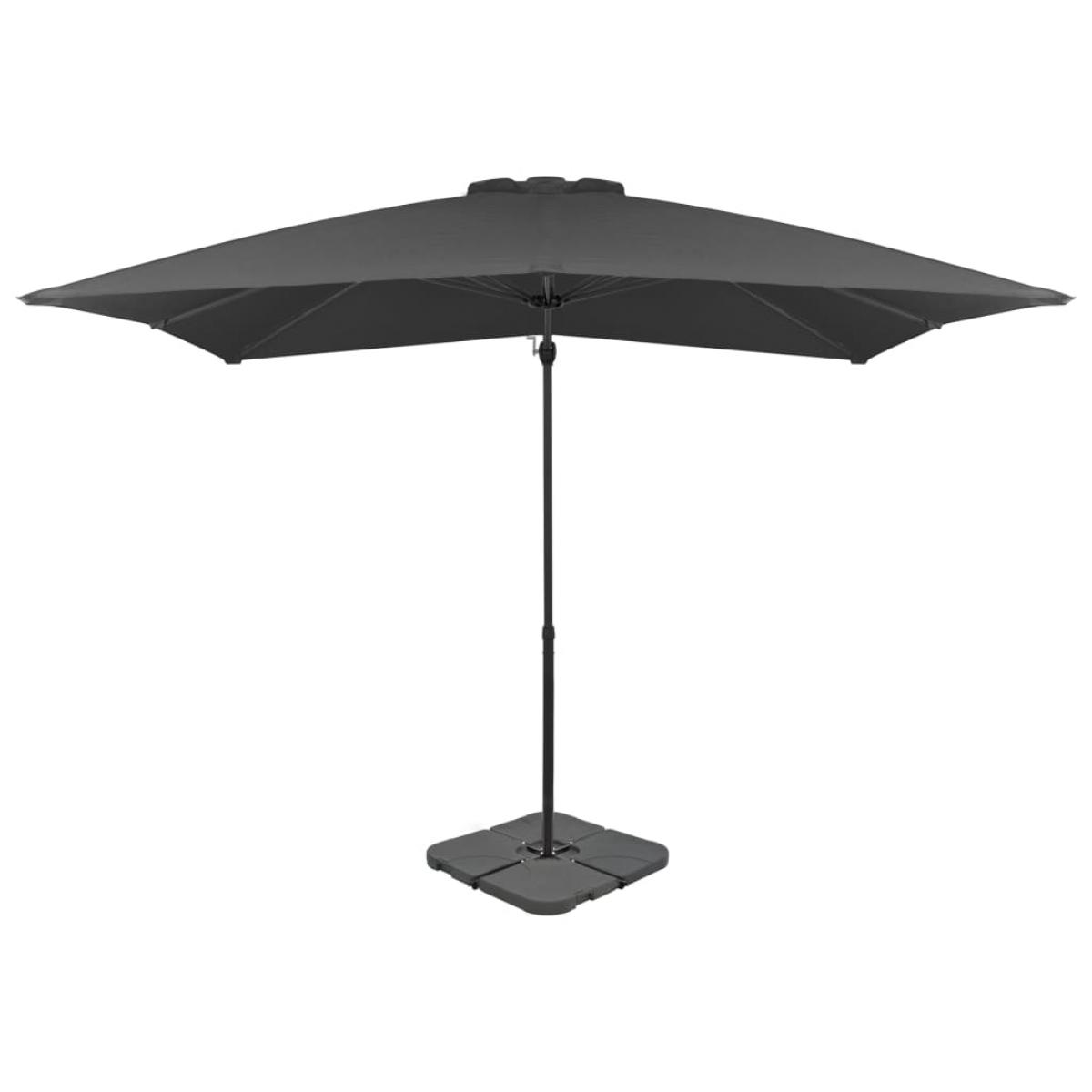 Sombrilla de jardín con base portátil gris antracita
