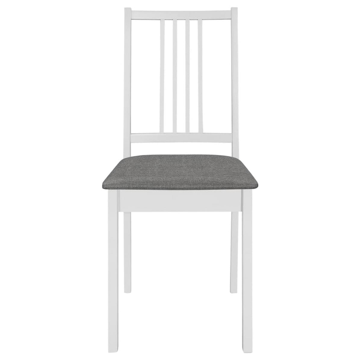 Sillas de comedor con cojines 6 unidades madera maciza blanca