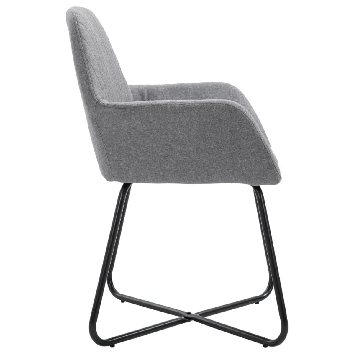 Sillas de comedor 4 unidades tela gris claro