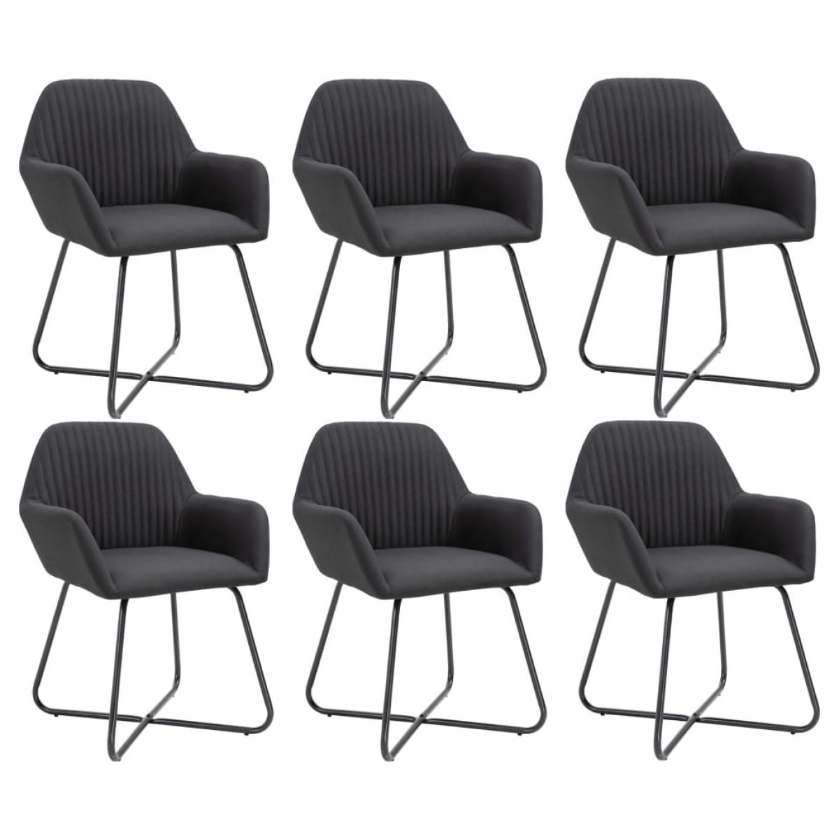 Sillas de comedor giratorias 6 unidades tela negras
