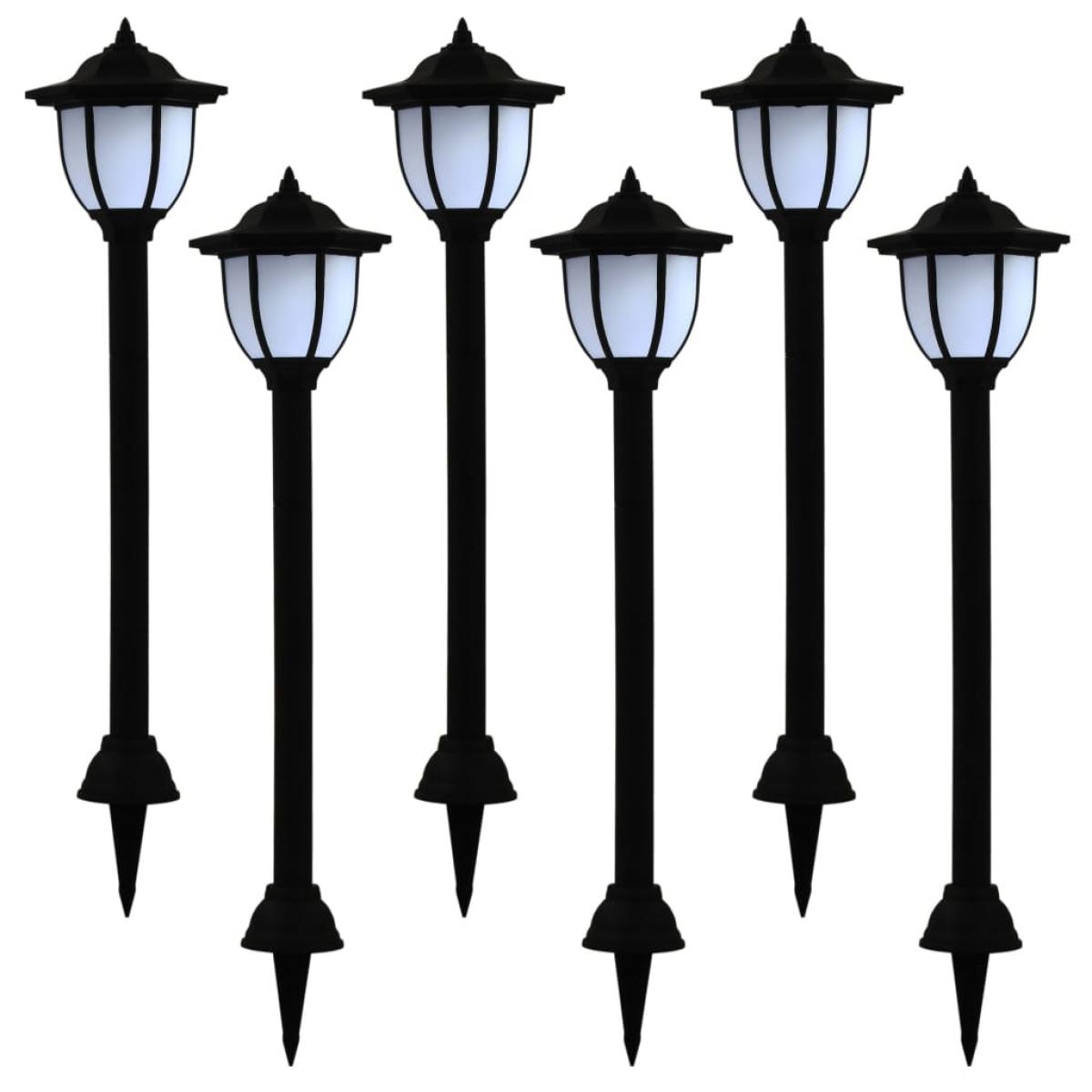 Lámparas solares LED de exterior 6 unidades negras