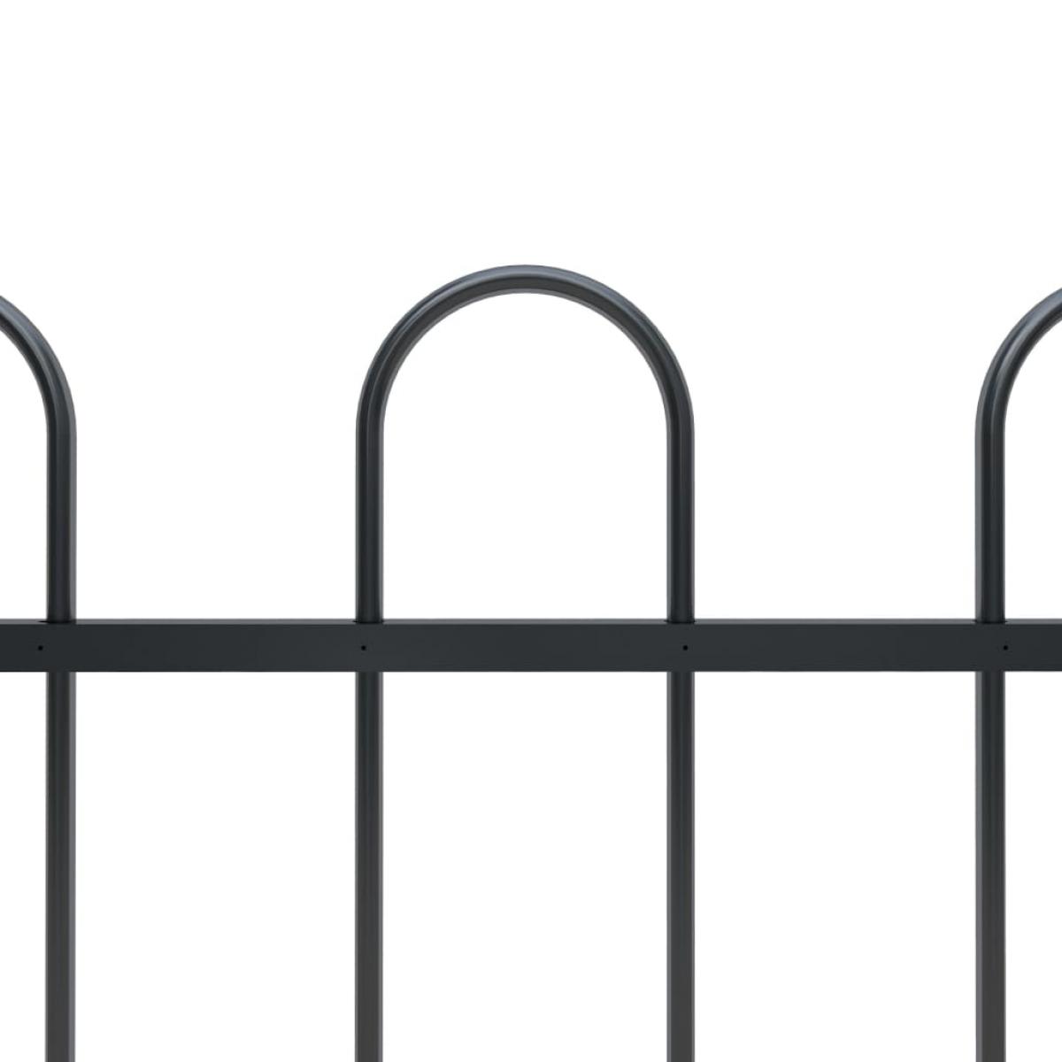 Valla de jardín con puntas de aro acero negro 3,4x1 m