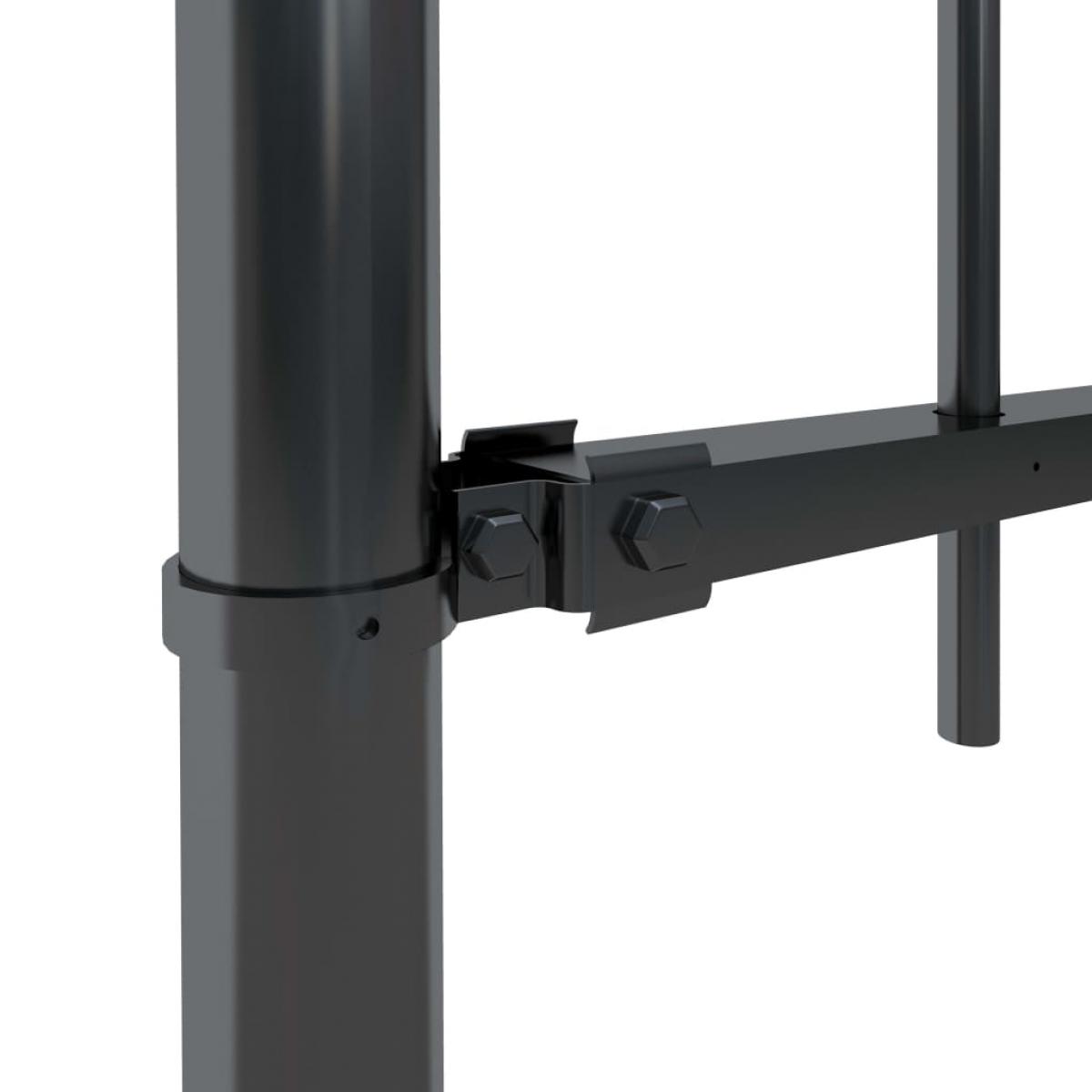 Valla de jardín con puntas de aro acero negro 3,4x1 m