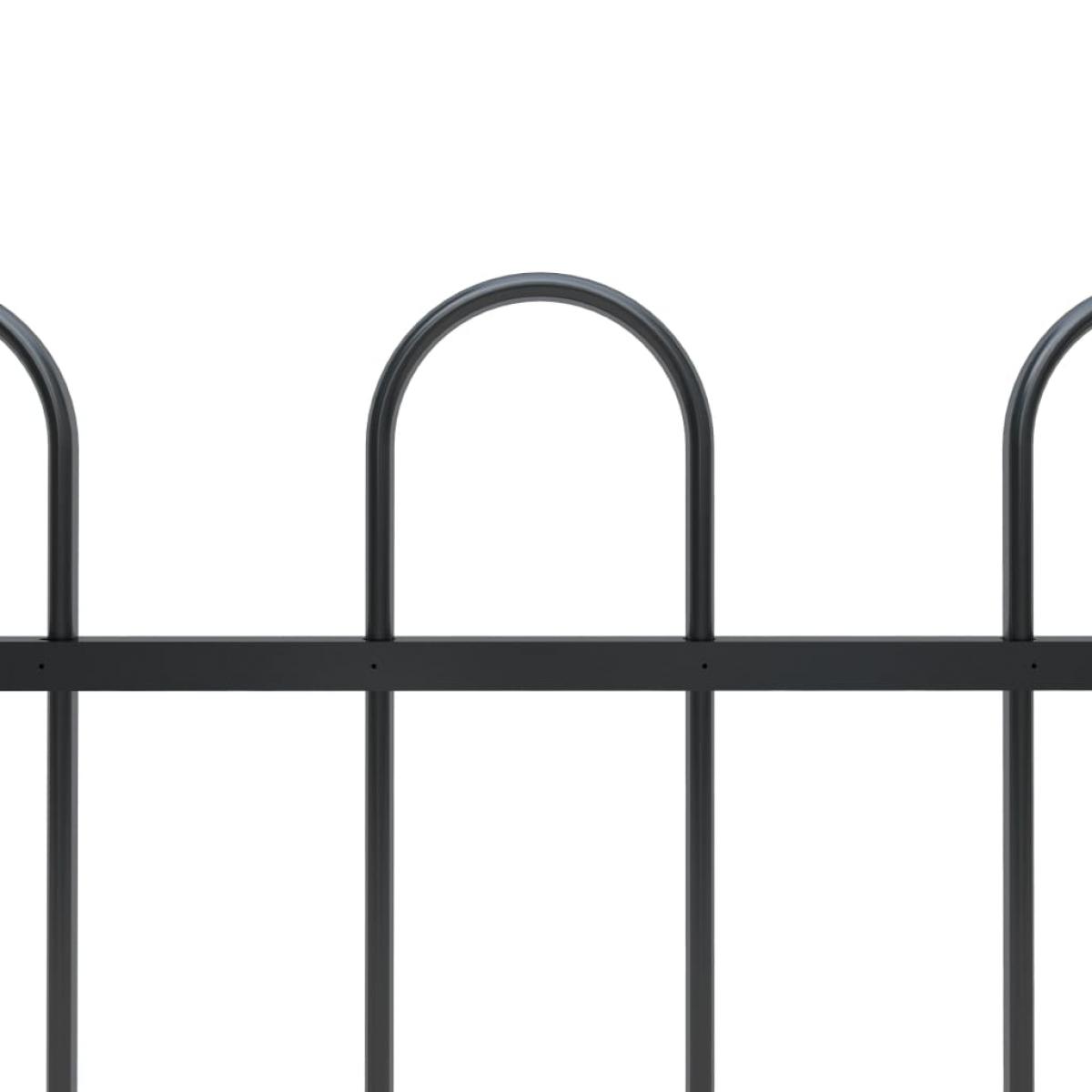 Valla de jardín con puntas de aro acero negro 8,5x1 m