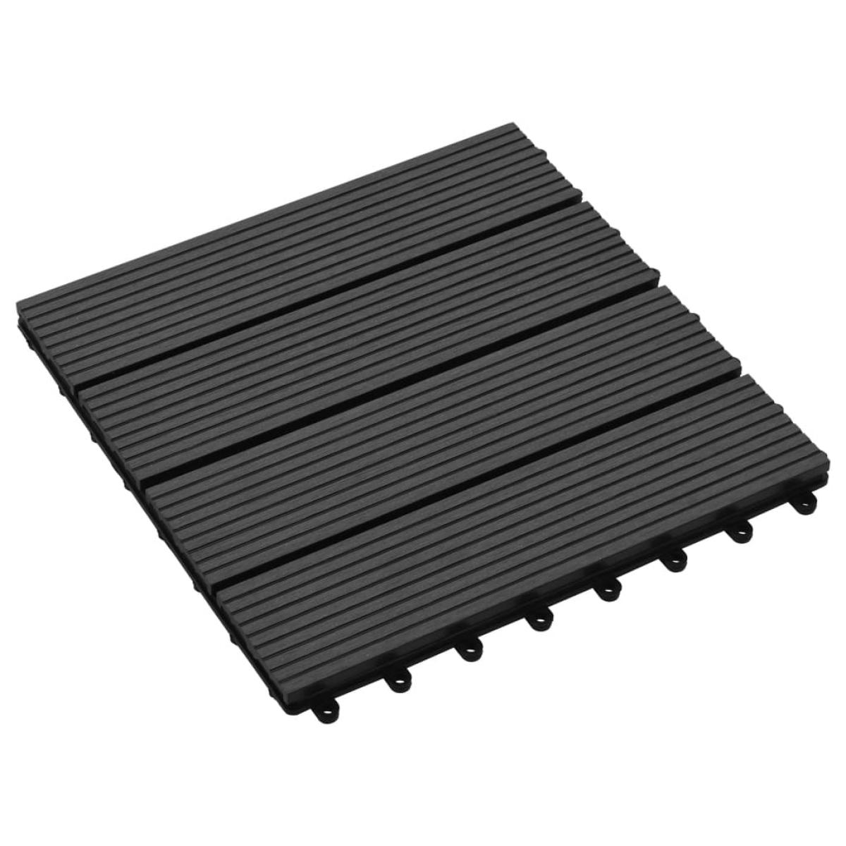 Baldosas de porche de WPC 30x30 cm 2 m² negro 22 unidades