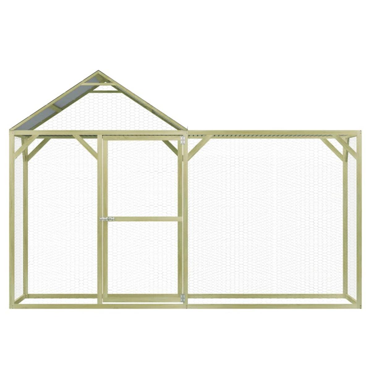 Gallinero madera de pino impregnada 3x1,5x2 m