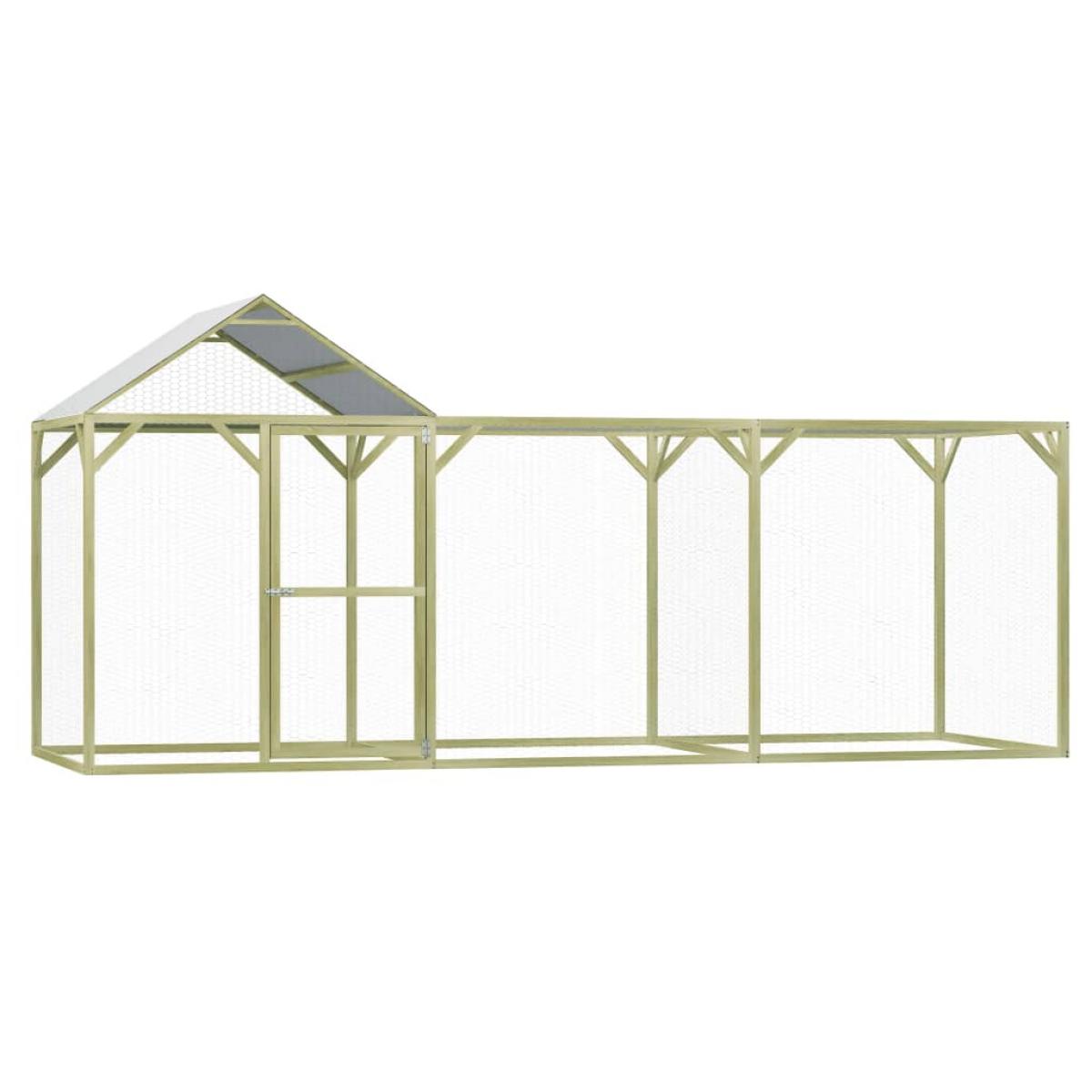 Gallinero de madera de pino impregnada 4,5x1,5x2 m