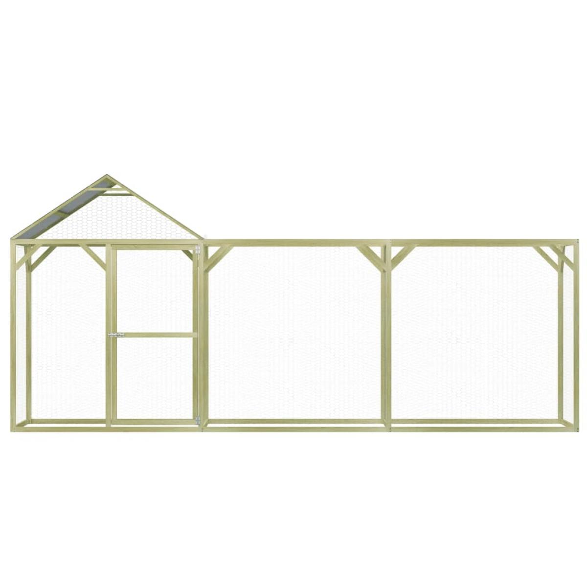 Gallinero de madera de pino impregnada 4,5x1,5x2 m