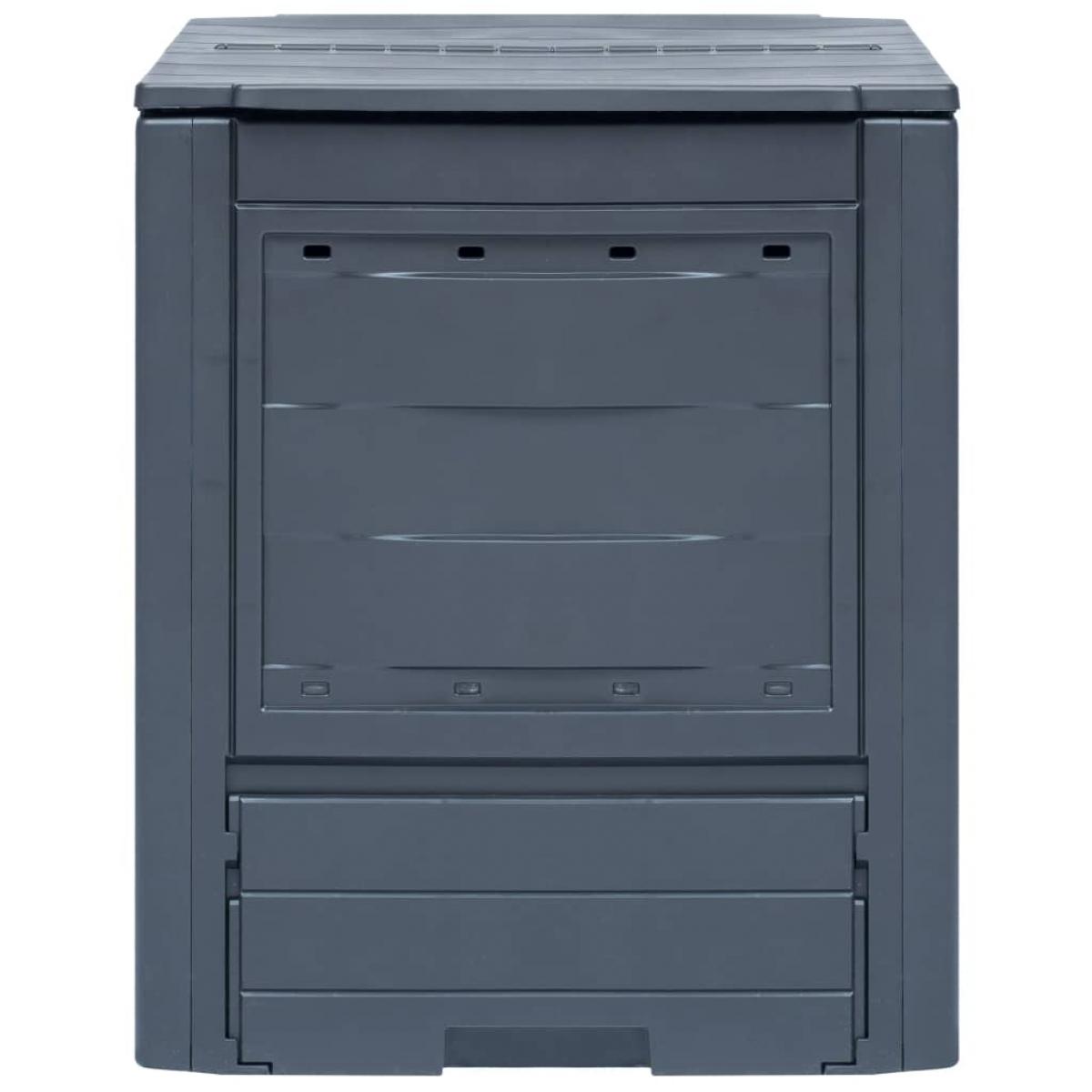 Compostadores de jardín 2 unidades gris 520 L 60x60x73 cm