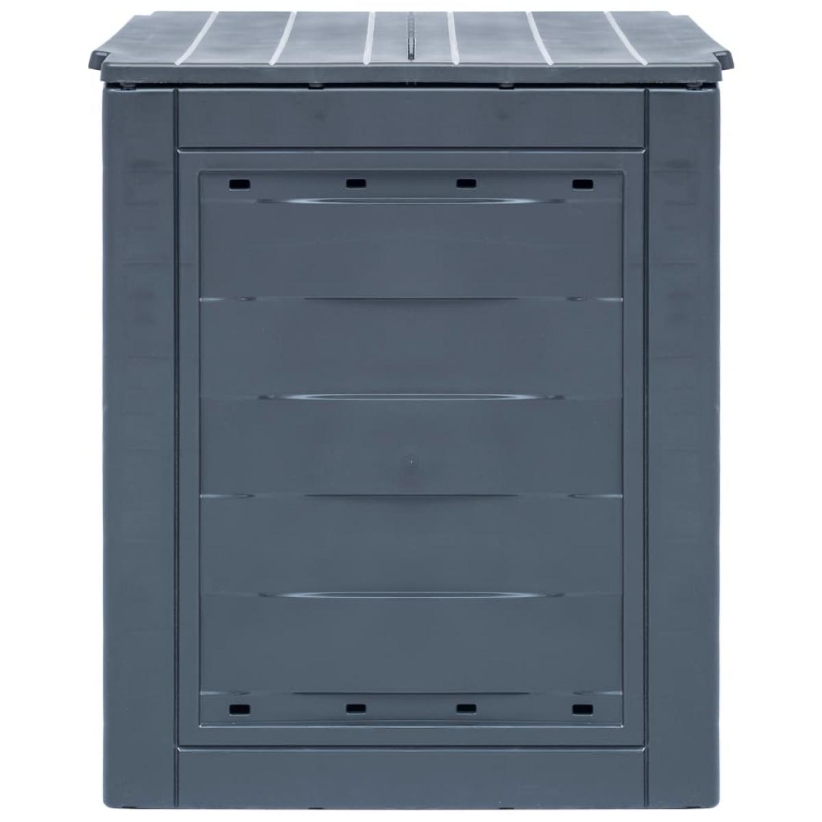 Compostadores de jardín 2 unidades gris 520 L 60x60x73 cm