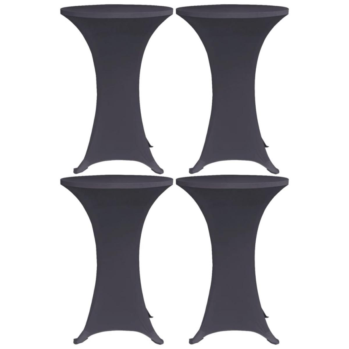 Funda elástica para mesa 4 unidades 80 cm gris antracita