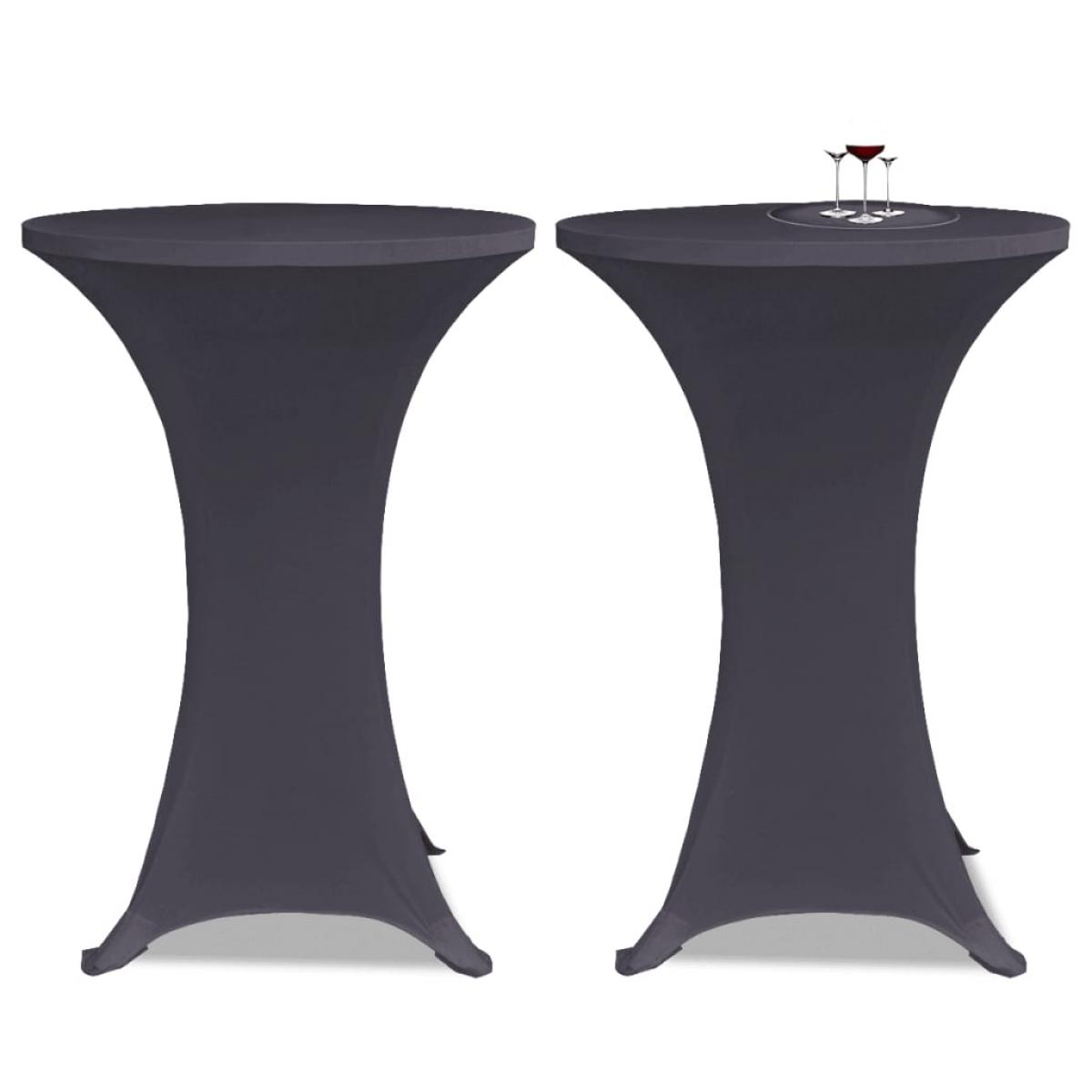 Funda elástica para mesa 4 unidades 80 cm gris antracita