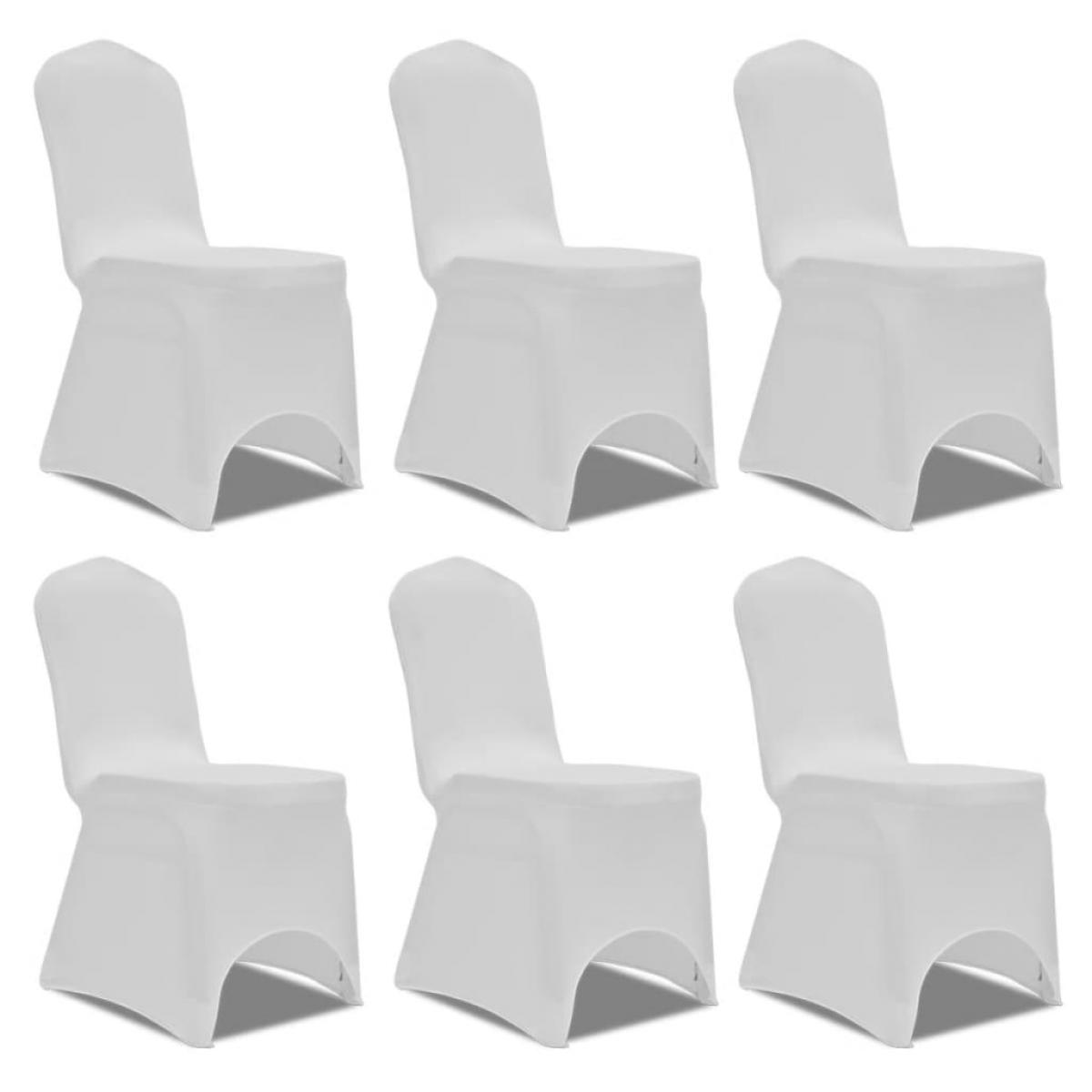 Funda de silla elástica 12 unidades blanca