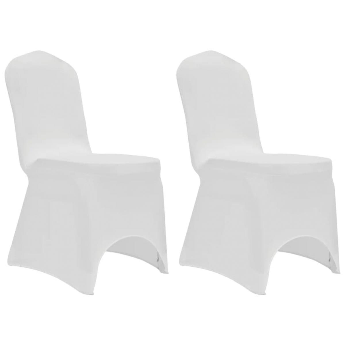 Funda de silla elástica 12 unidades blanca