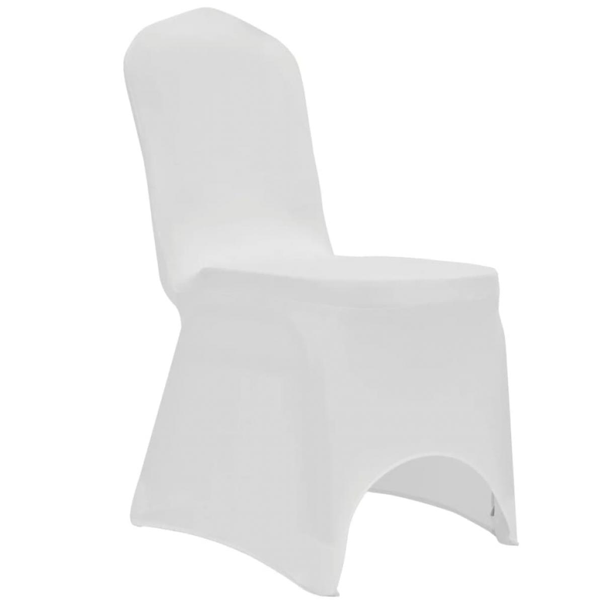 Funda de silla elástica 12 unidades blanca